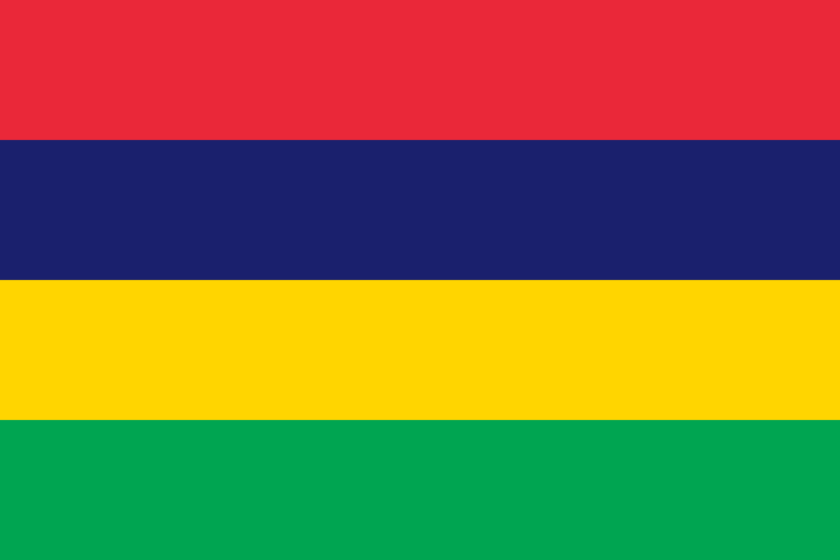 Resa till mauritius, Mauritius flagga röd blå gul grön randig, mauritius resa