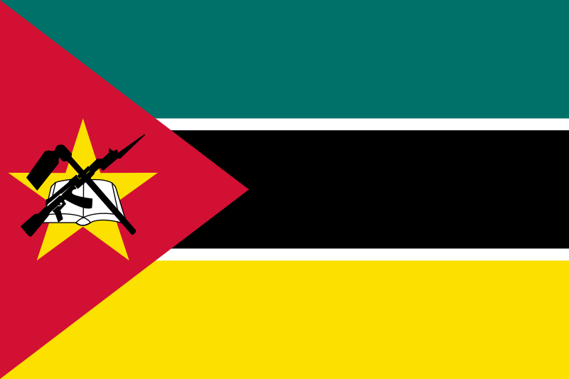 mocambiques flagga, resa till mocambique